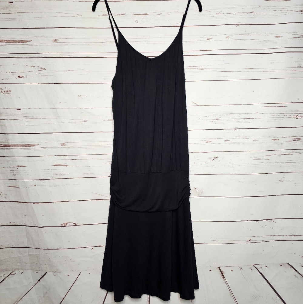 Lascana for Venus Black Spaghetti Strap Midi Dress